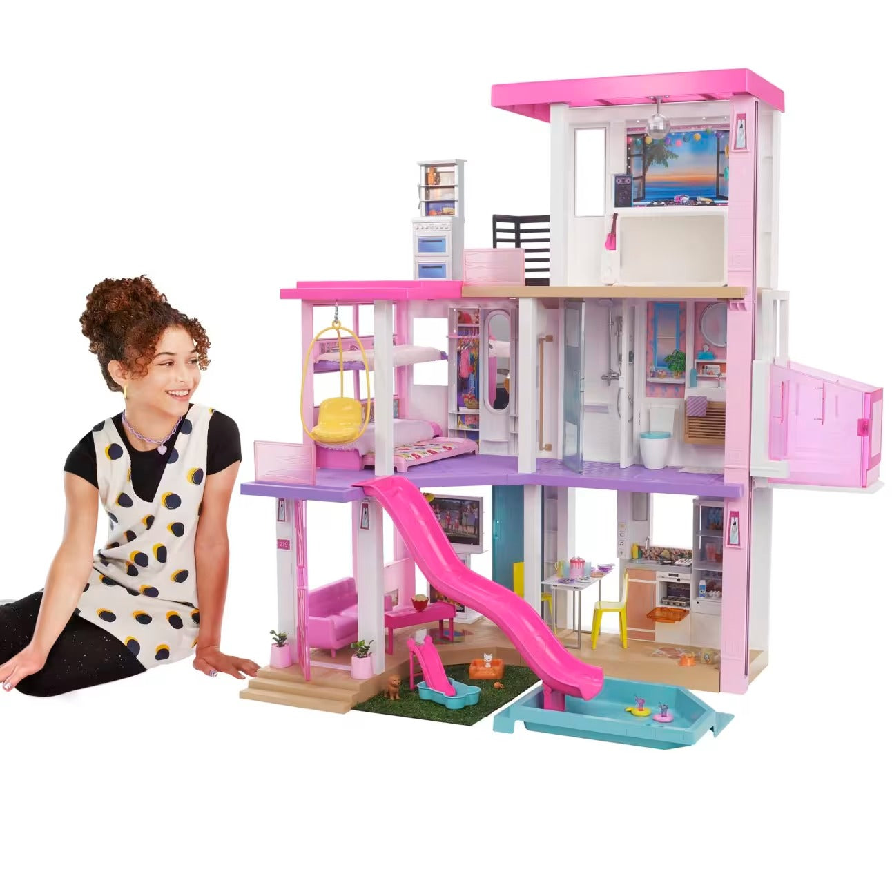 Barbie Dreamhouse Doll House With 70 Accessories And Accessible Elevator