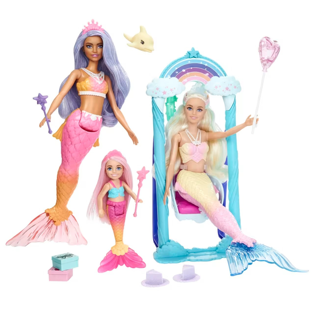 Mermaid Barbie Dolls And Mermaid Chelsea Doll With Sticker Sheet